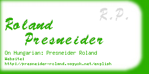 roland presneider business card